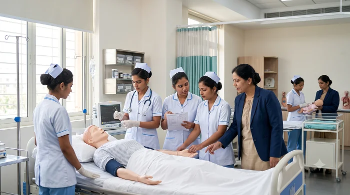 General Nursing and Midwifery (GNM) which is managed by Vadodara Jilla Kelavani Mandal (VJKM)